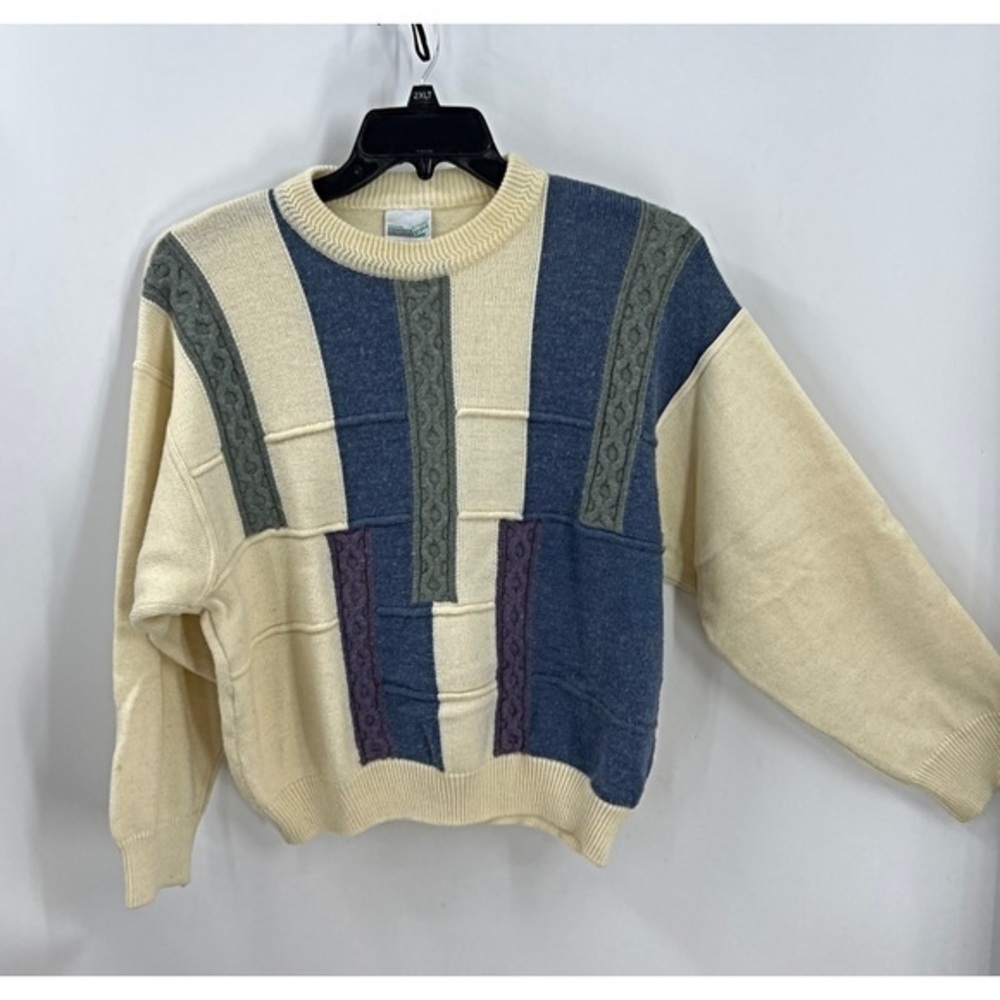Vintage persona grata made in Italy color block wool blend sweater M/L
